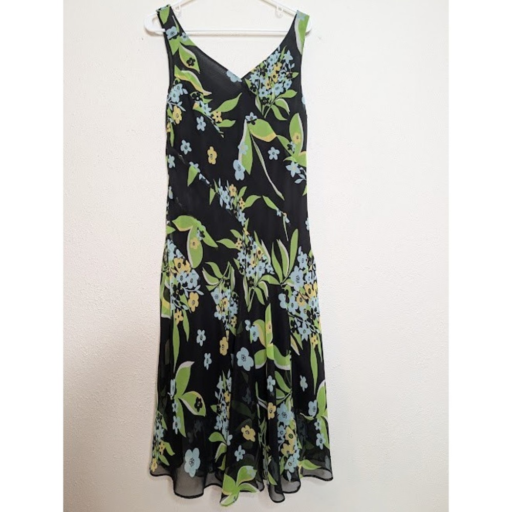 Vintage Y2K Studio 1940 Midi Dress Womens 14 Fairy‎ Grunge Whimsigoth Floral